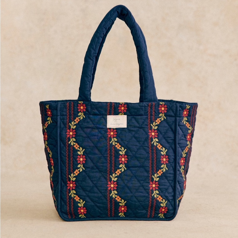 Sézane x Lucia Vergaras Quilted Tote Bag